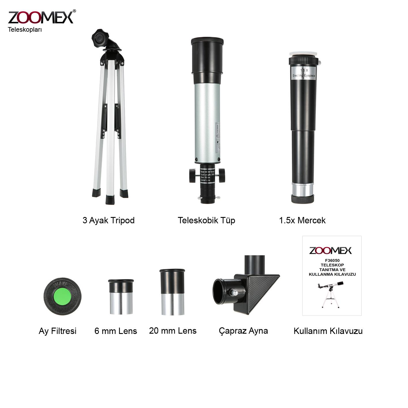 Zoomex F36050TX Teleskop 90X Büyütme - Taşıma Çantası HEDİYELİ