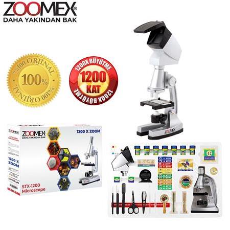Zoomex STX-1200 Mikroskop Set - 1200 Kat Büyütme - Eğitici ve Öğretici